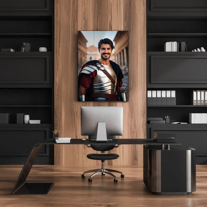 Kişiye Özel Antik Roma Karikatür Tasarımlı Cam Tablo | Yüksek Kaliteli UV Baskı