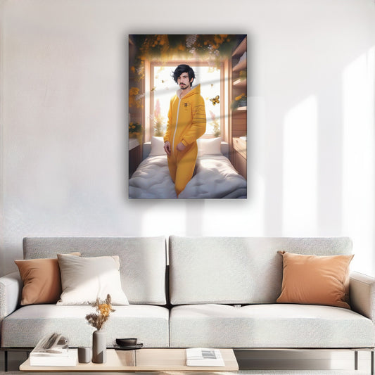 Kişiye Özel Pijama Partisi Karikatür Tasarımlı Cam Tablo | Eğlenceli ve Dayanıklı Dekor