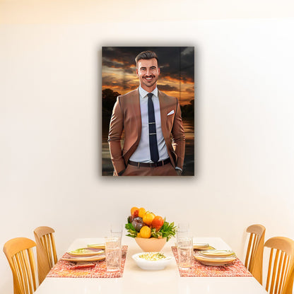 Kişiye Özel Karikatür Tasarımlı Cam Tablo | Benzersiz ve Dayanıklı Dekor