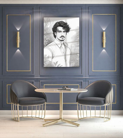 Kişiye Özel Karikatür Tasarımlı Cam Tablo | Benzersiz ve Dayanıklı Dekor