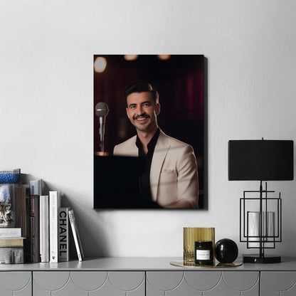 Kişiye Özel Piyano Temalı Karikatür Cam Tablo | Müzik Tutkunlarına Özel Dekor