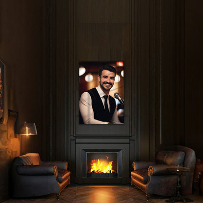 Kişiye Özel Piyano Temalı Karikatür Cam Tablo | Müzik Tutkunlarına Özel Dekor