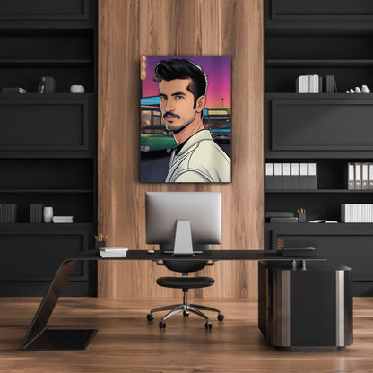 Kişiye Özel Retro Temalı Karikatür Cam Tablo | Geçmişin Eğlenceli Yansıması