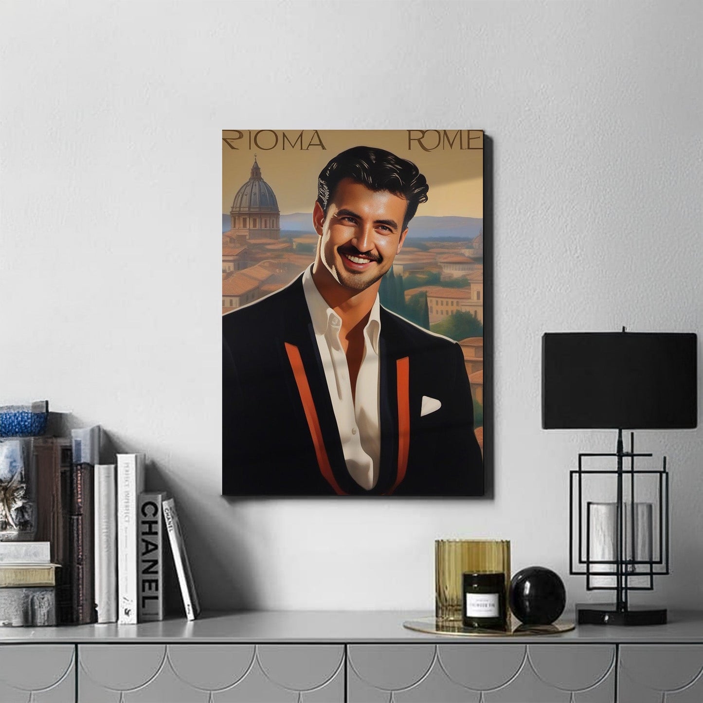 Kişiye Özel Roma Temalı Karikatür Cam Tablo | Tarihi ve Şık Dekorasyon