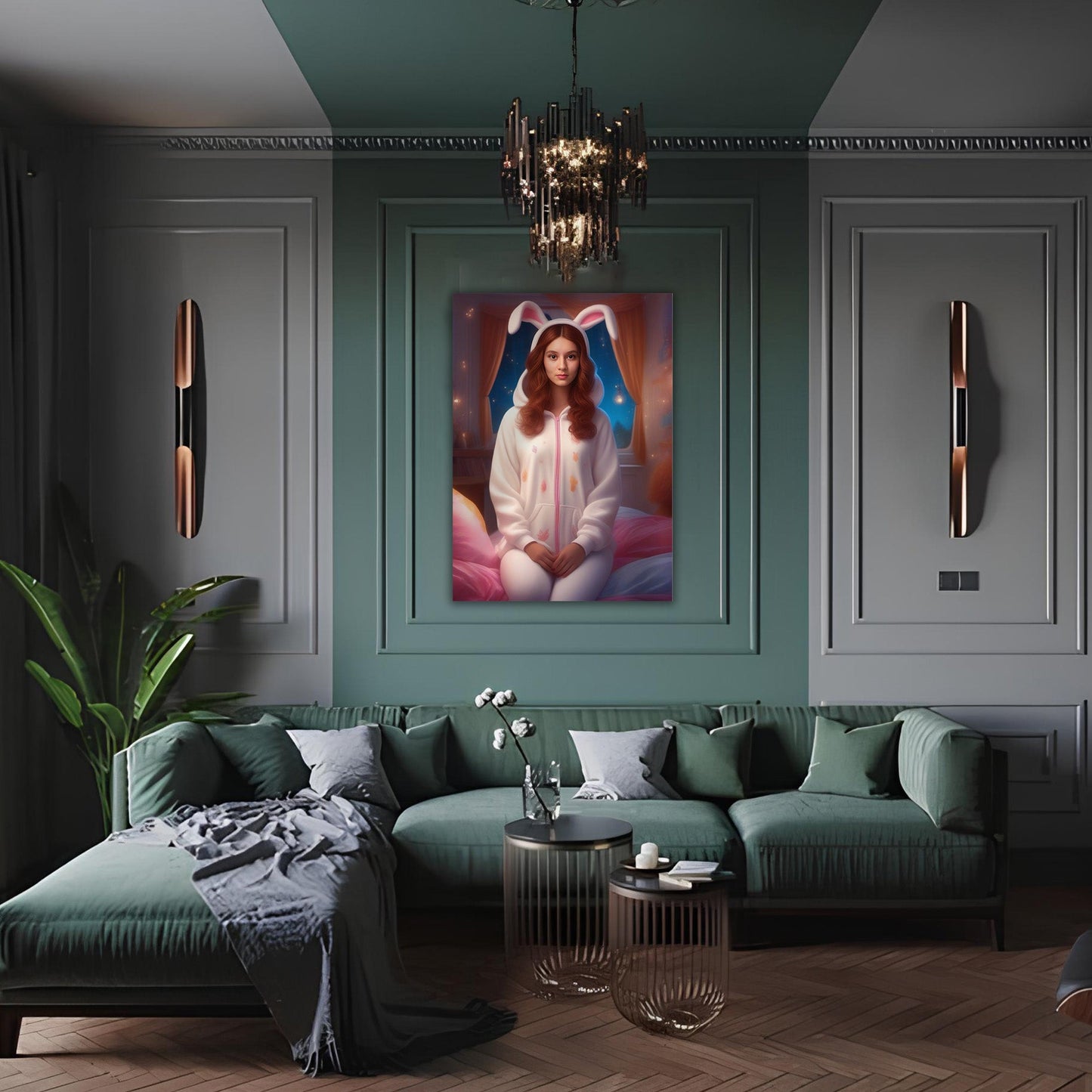 Kişiye Özel Pijama Partisi Karikatür Tasarımlı Cam Tablo | Eğlenceli ve Dayanıklı Dekor