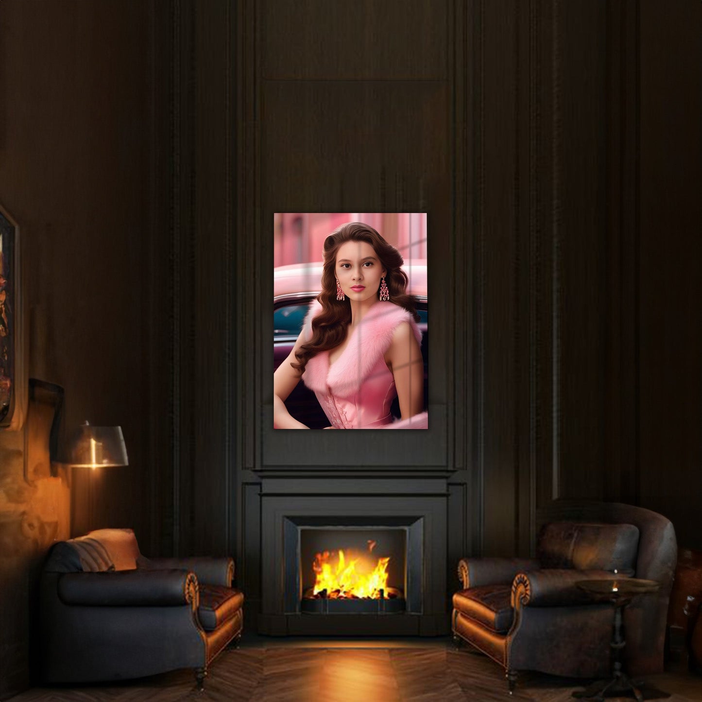 Kişiye Özel Zengin Temalı Karikatür Cam Tablo | Lüks ve Şık Dekorasyon