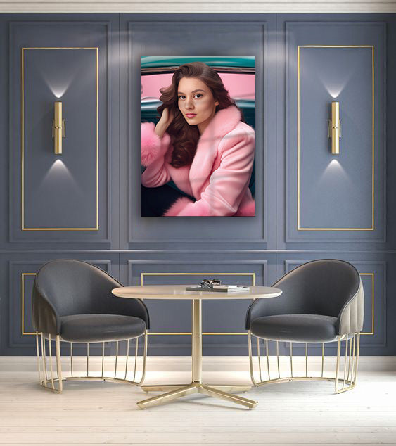 Kişiye Özel Zengin Temalı Karikatür Cam Tablo | Lüks ve Şık Dekorasyon