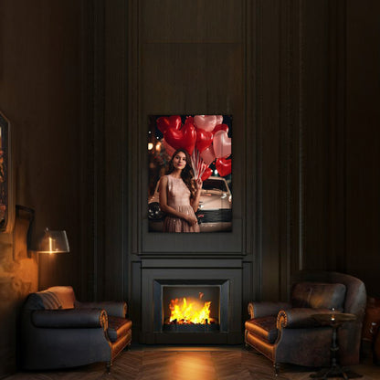 Kişiye Özel Romantik Temalı Karikatür Cam Tablo | Aşkınızı Yansıtan Dekor