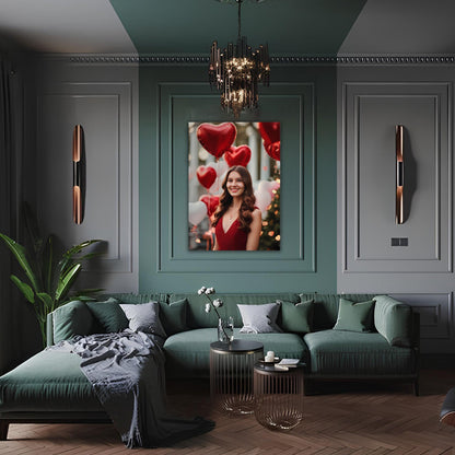 Kişiye Özel Romantik Temalı Karikatür Cam Tablo | Aşkınızı Yansıtan Dekor