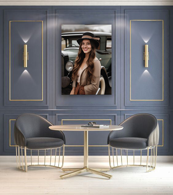 Kişiye Özel Nostalji Temalı Karikatür Cam Tablo | Geçmişin Eğlenceli Yansımaları