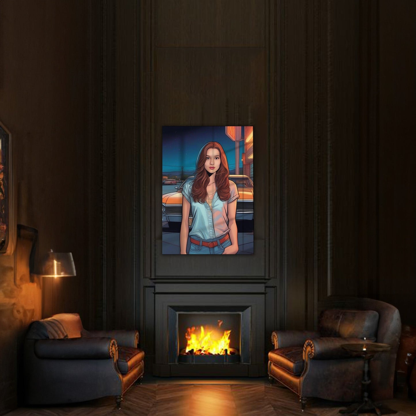 Kişiye Özel Retro Temalı Karikatür Cam Tablo | Geçmişin Eğlenceli Yansıması