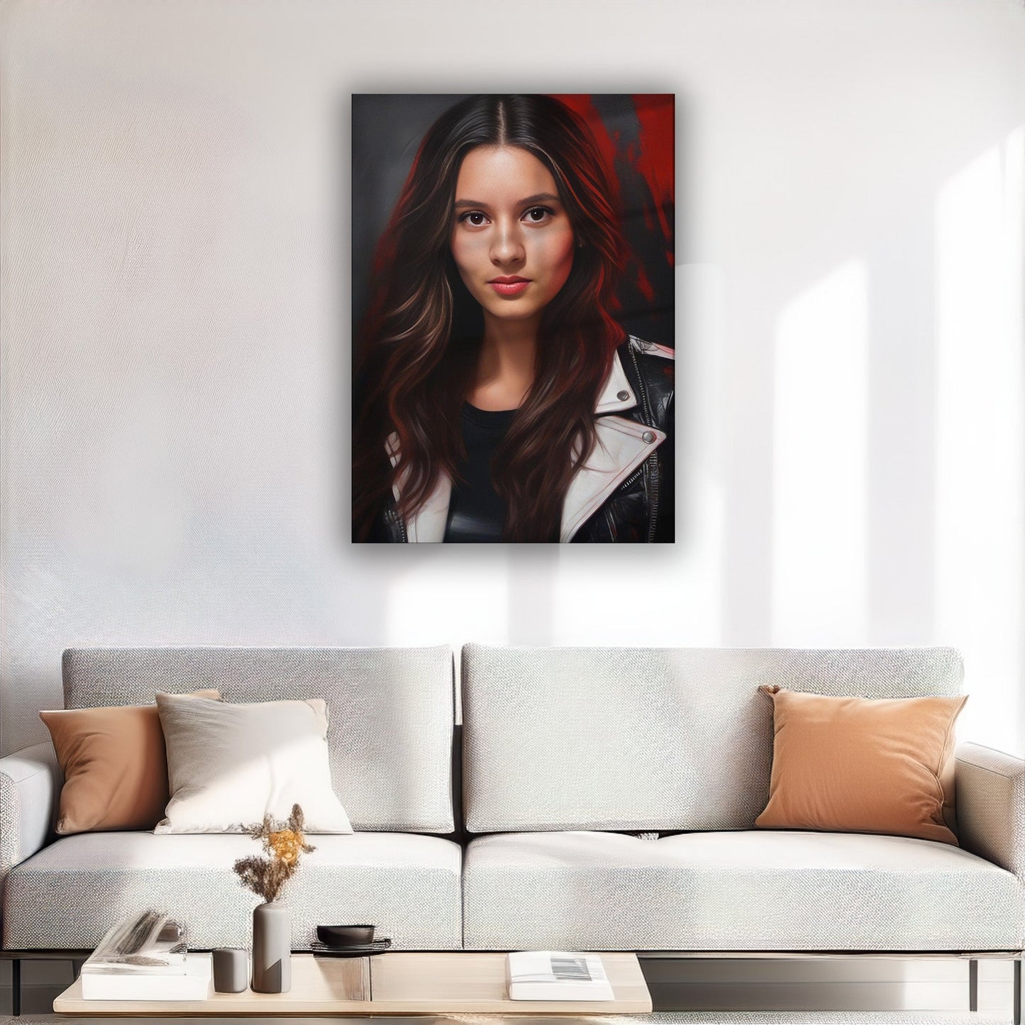 Kişiye Özel Modern Kız Temalı Karikatür Cam Tablo | Şık ve Tarz Sahibi Dekorasyon