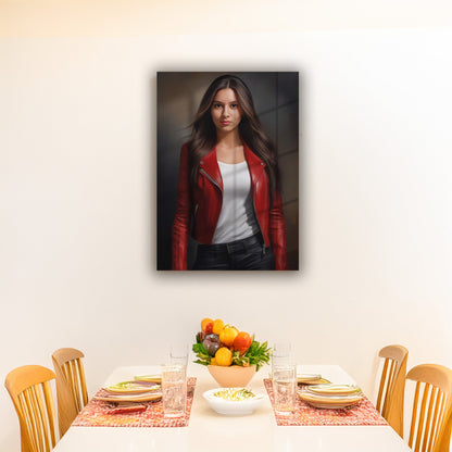 Kişiye Özel Modern Kız Temalı Karikatür Cam Tablo | Şık ve Tarz Sahibi Dekorasyon