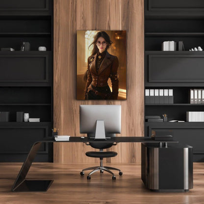 Kişiye Özel Modern Kız Temalı Karikatür Cam Tablo | Şık ve Tarz Sahibi Dekorasyon