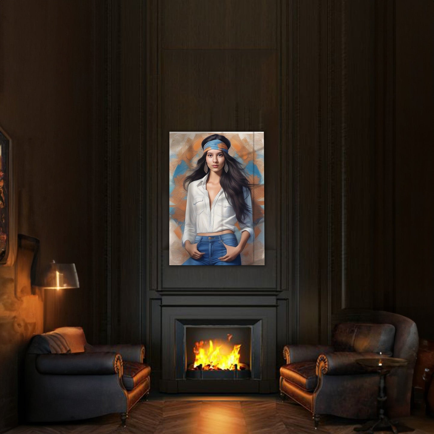 Kişiye Özel Modern Kız Temalı Karikatür Cam Tablo | Şık ve Tarz Sahibi Dekorasyon