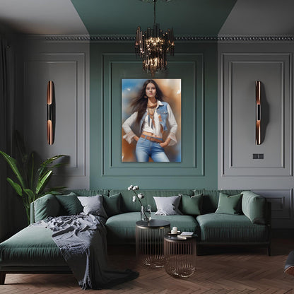 Kişiye Özel Modern Kız Temalı Karikatür Cam Tablo | Şık ve Tarz Sahibi Dekorasyon