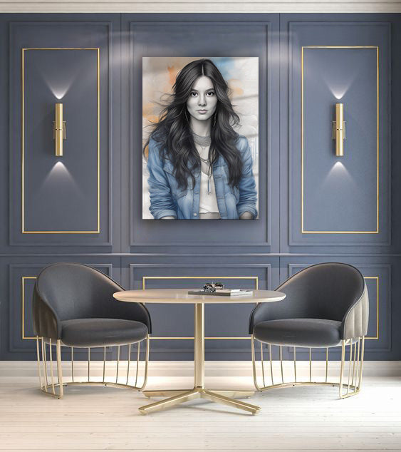 Kişiye Özel Modern Kız Temalı Karikatür Cam Tablo | Şık ve Tarz Sahibi Dekorasyon