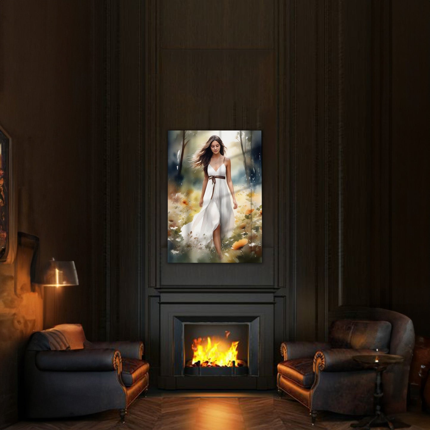 Kişiye Özel Prenses Temalı Karikatür Cam Tablo | Zarif ve Masalsı Dekor