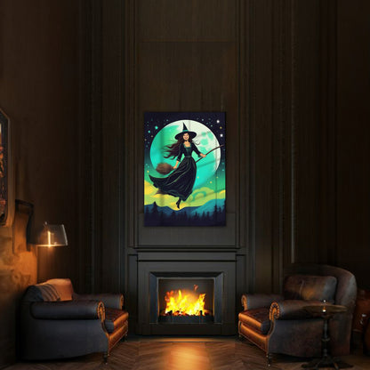 Kişiye Özel Cadı Temalı Karikatür Cam Tablo | Büyüleyici ve Şık Dekorasyon