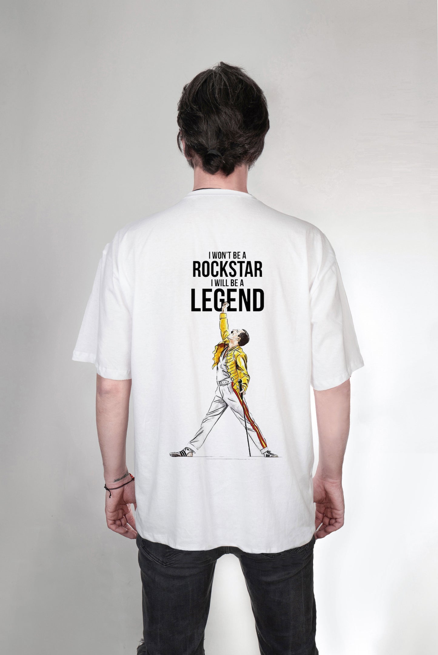 Freeddie Mercury baskılı oversize tişört