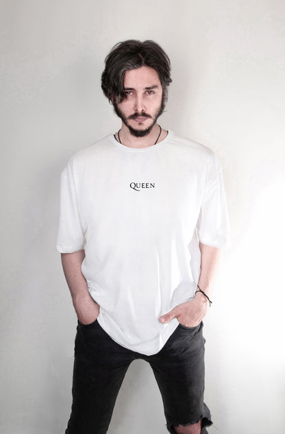 Freeddie Mercury baskılı oversize tişört