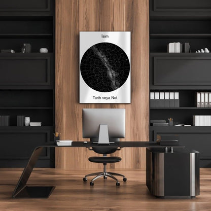 Kişiye Özel Yıldız Haritası Cam Tablo | Özel Anılar İçin Benzersiz Dekor