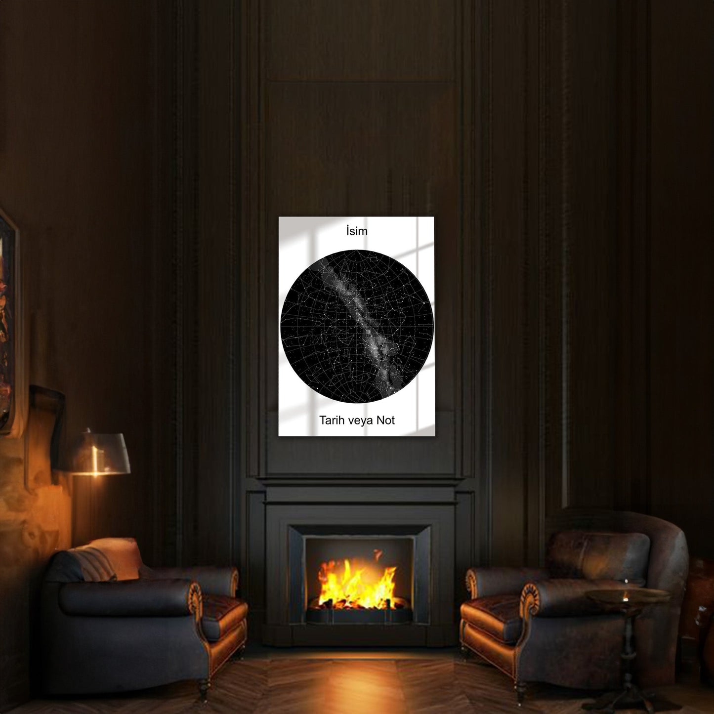 Kişiye Özel Yıldız Haritası Cam Tablo | Özel Anılar İçin Benzersiz Dekor