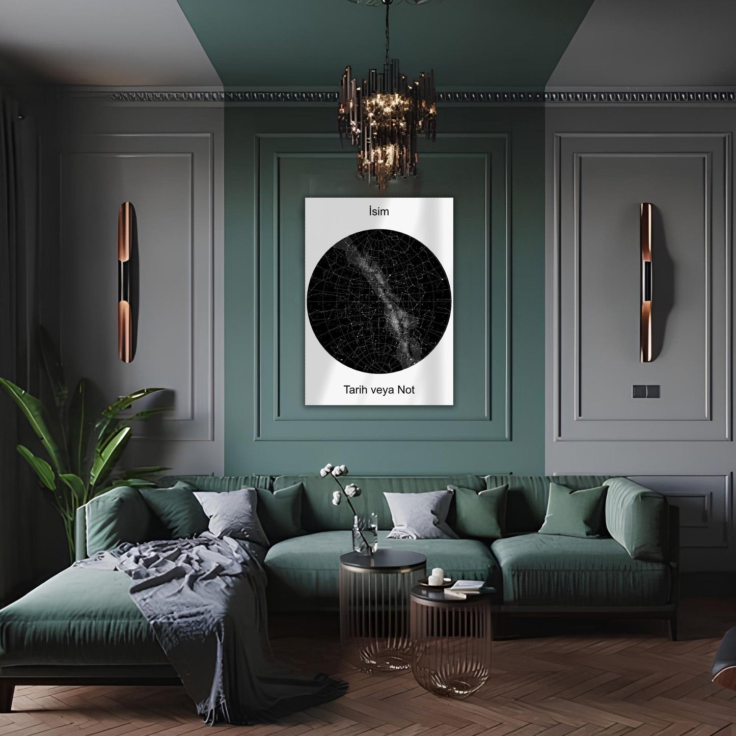 Kişiye Özel Yıldız Haritası Cam Tablo | Özel Anılar İçin Benzersiz Dekor