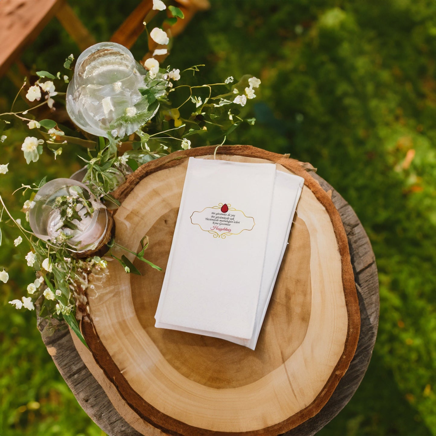 Elmas Detaylı Özel Gün Peçetesi