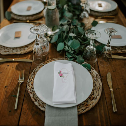 Pembe Gül Detaylı Özel Gün Peçetesi