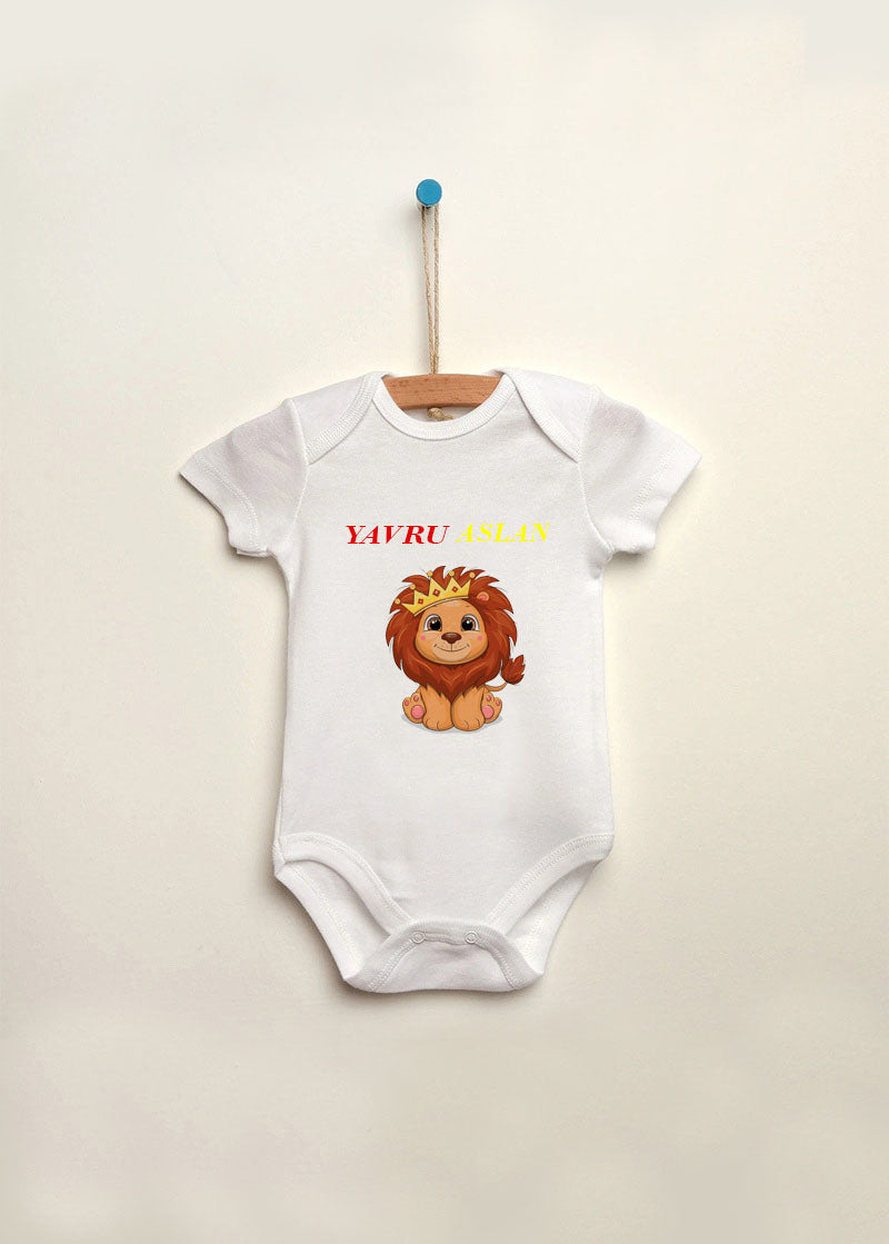 yavru aslan baskılı bebek zıbın