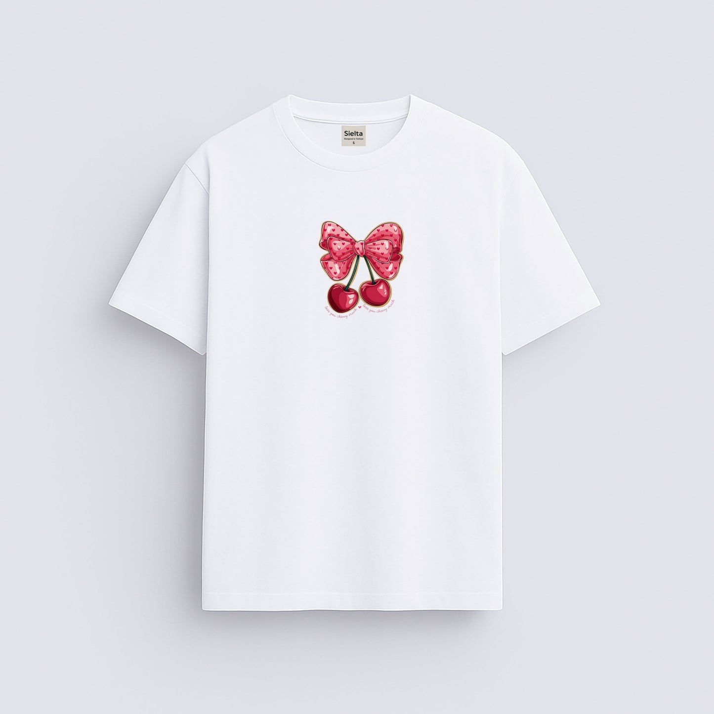 Cherry baskılı regular tişört