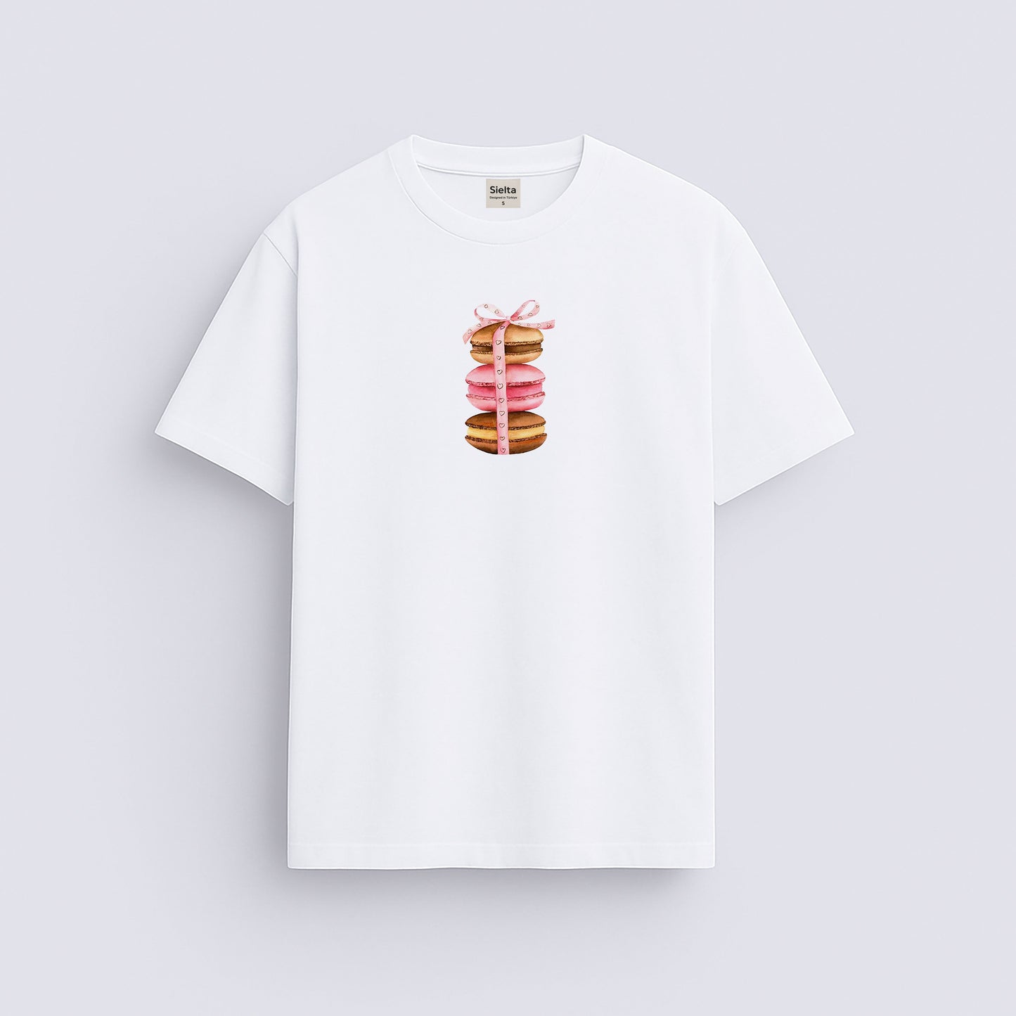 Makaron baskılı regular tişört