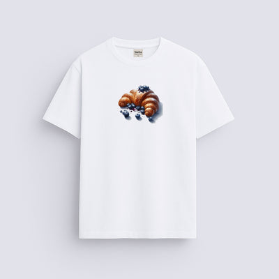 Kruvasan baskılı regular tişört