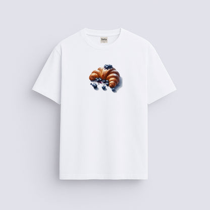 Kruvasan baskılı regular tişört