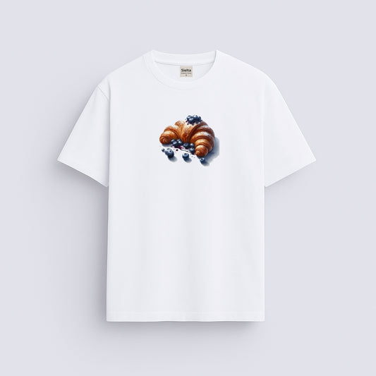 Kruvasan baskılı regular tişört