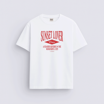 Sunset baskılı regular tişört