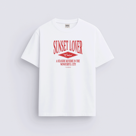 Sunset baskılı regular tişört