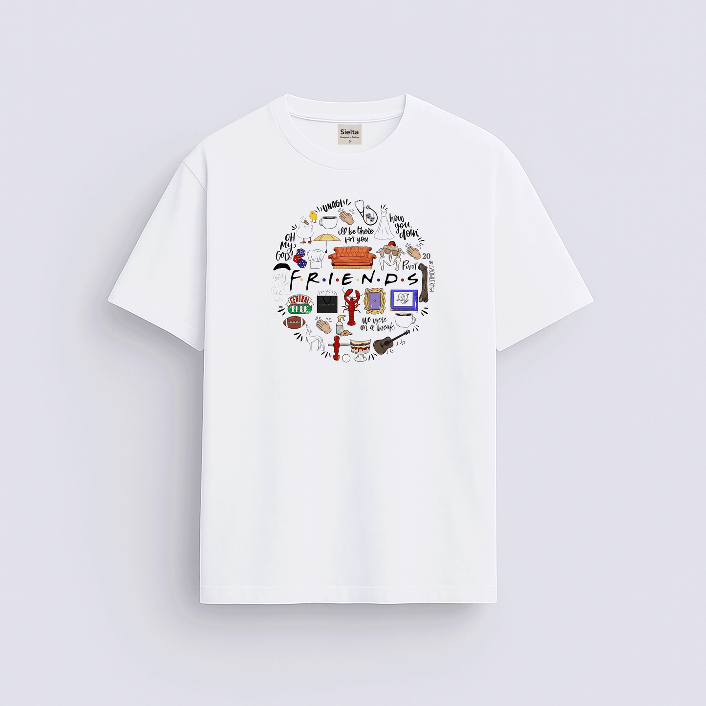 Friends baskılı regular tişört