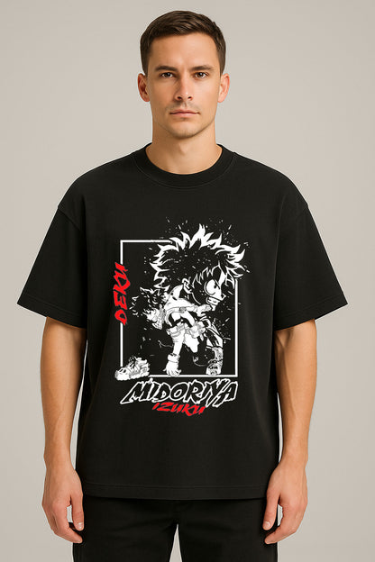 anime baskılı oversize tişört