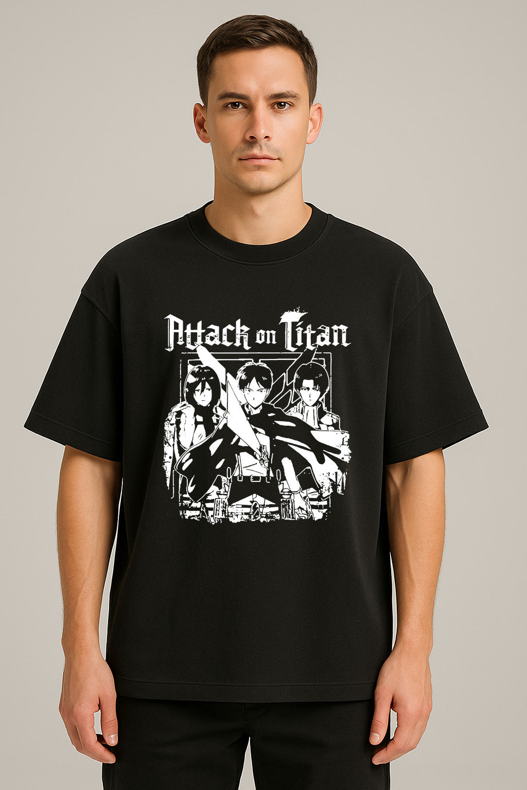 anime baskılı oversize tişört