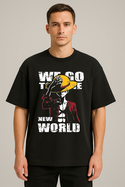 anime baskılı oversize tişört