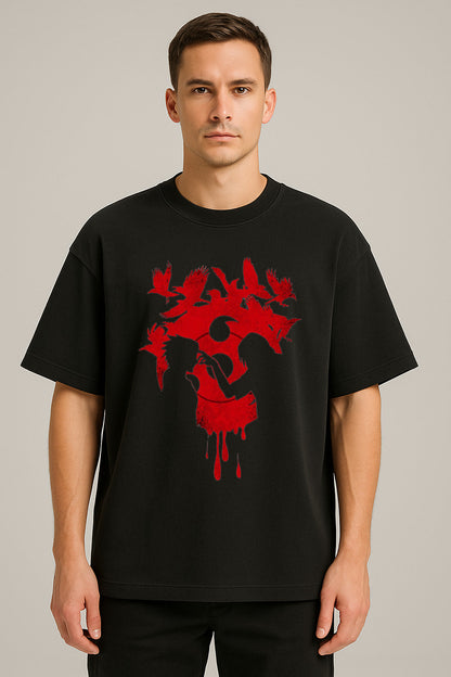 anime baskılı oversize tişört