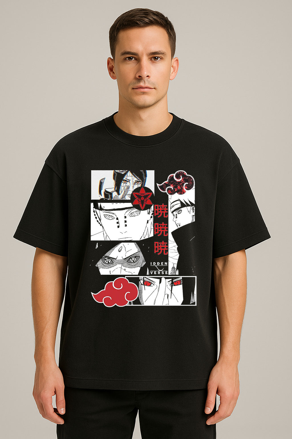 anime baskılı oversize tişört