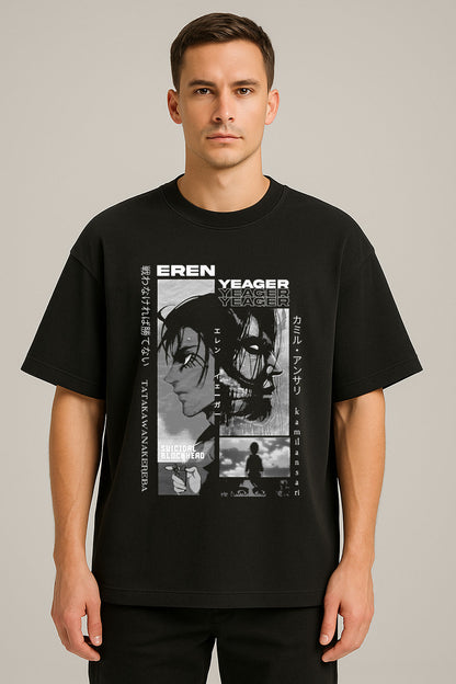 anime baskılı oversize tişört