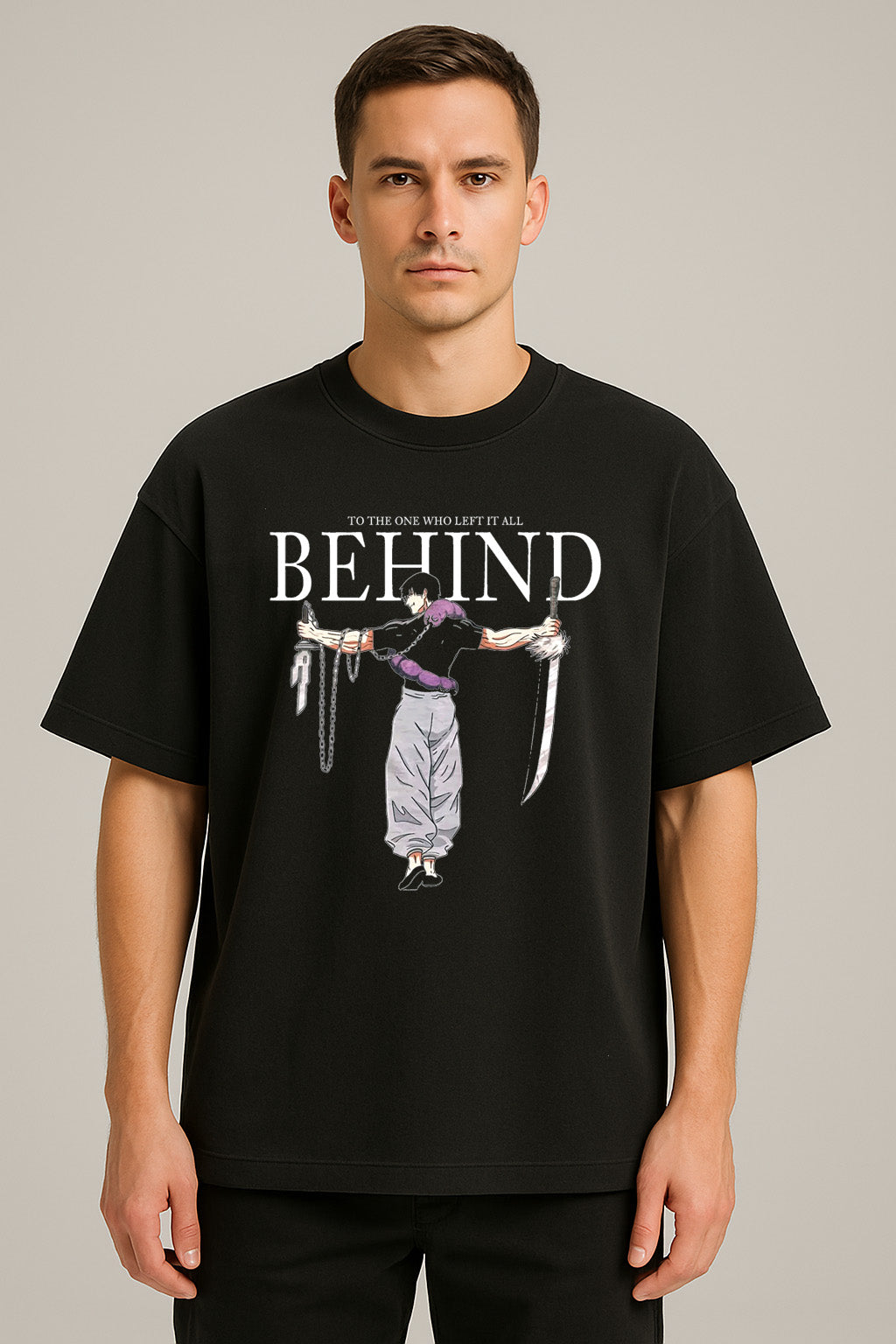 anime baskılı oversize tişört