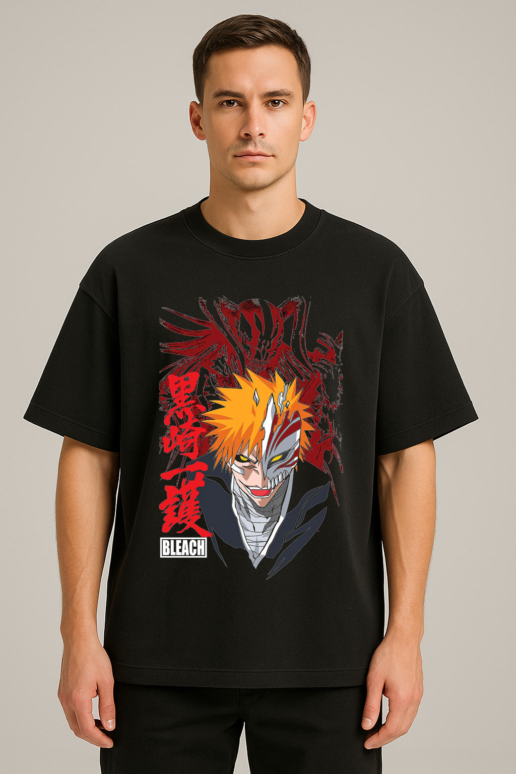 anime baskılı oversize tişört