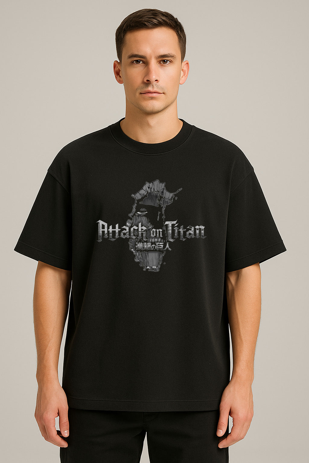 anime baskılı oversize tişört