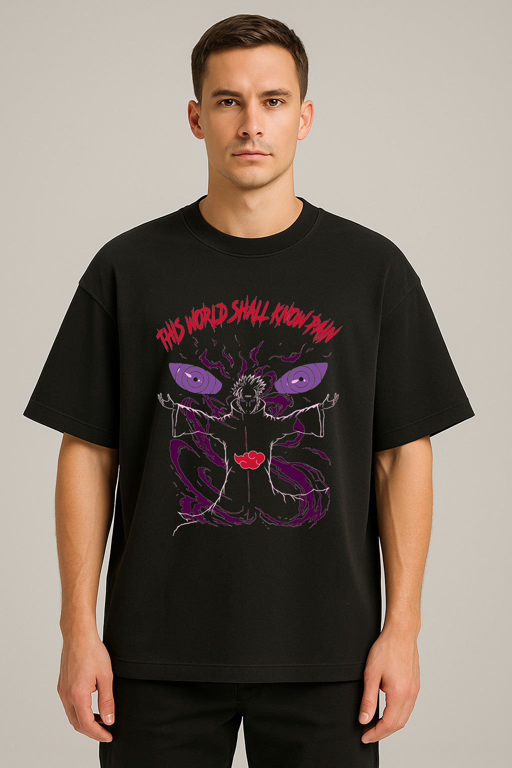 anime baskılı oversize tişört