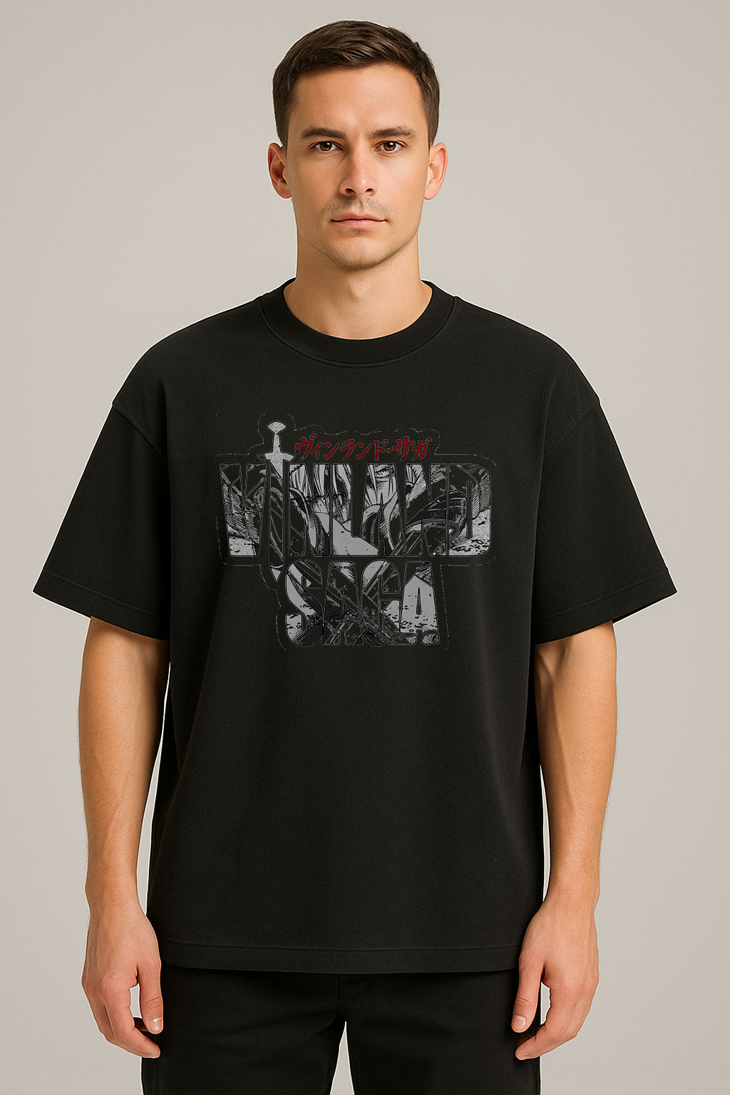 anime baskılı oversize tişört